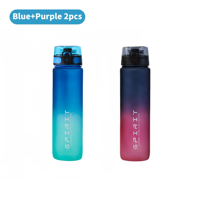 1000Ml Large Capacity Sports Water Bottle Leakproof Colorful Plastic Drinking Bottles Outdoor Travel Cycling Hiking Gym Jugs