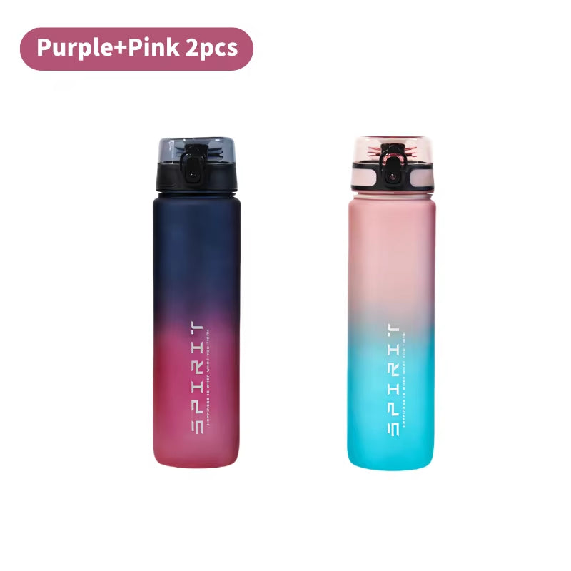 1000Ml Large Capacity Sports Water Bottle Leakproof Colorful Plastic Drinking Bottles Outdoor Travel Cycling Hiking Gym Jugs