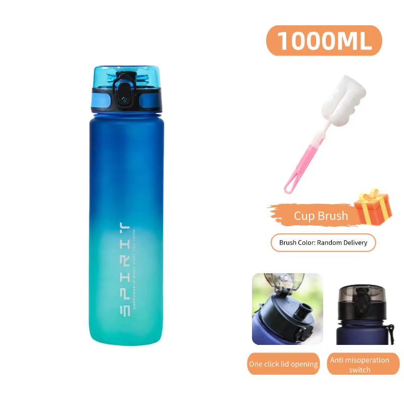 1000Ml Large Capacity Sports Water Bottle Leakproof Colorful Plastic Drinking Bottles Outdoor Travel Cycling Hiking Gym Jugs