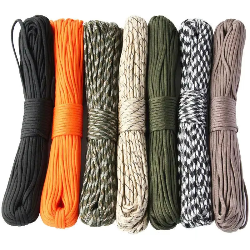 7-Cores 550 Paracord Rope 5 15 30 M Dia.4Mm Cord for Outdoor Camping Survival Lanyard Parachute Hiking Tent Accessories
